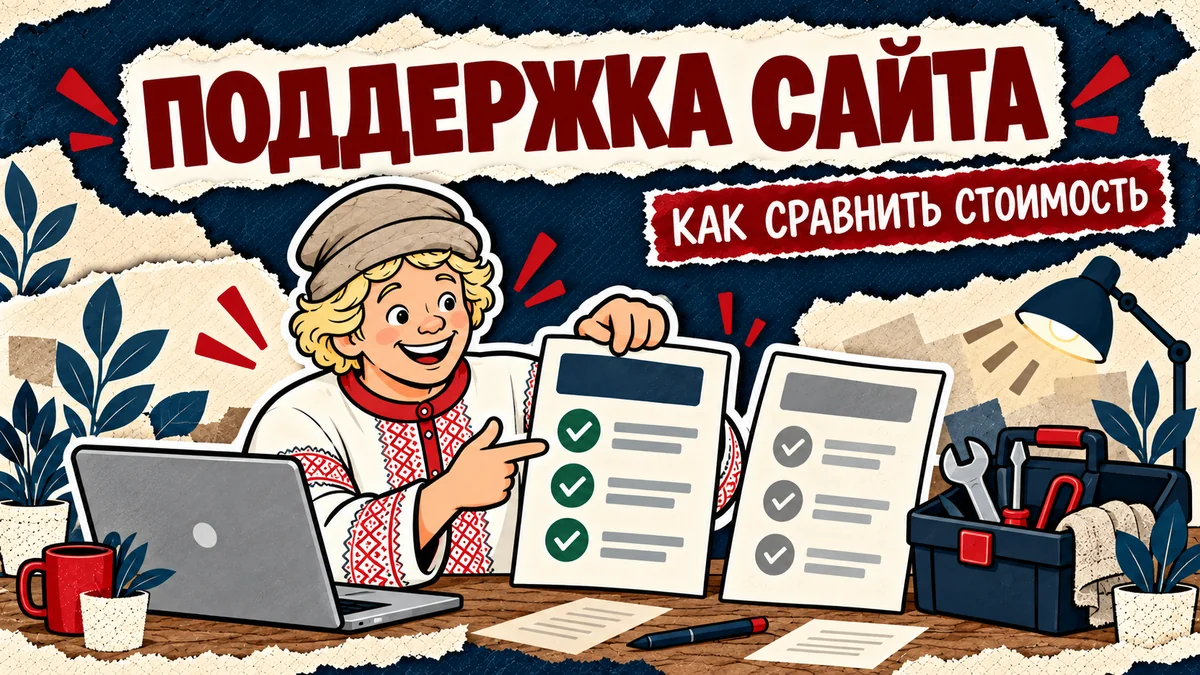 Сколько стоит обслуживание сайта в месяц и что сравнивать в тарифах — обложка статьи ЕмеляСам