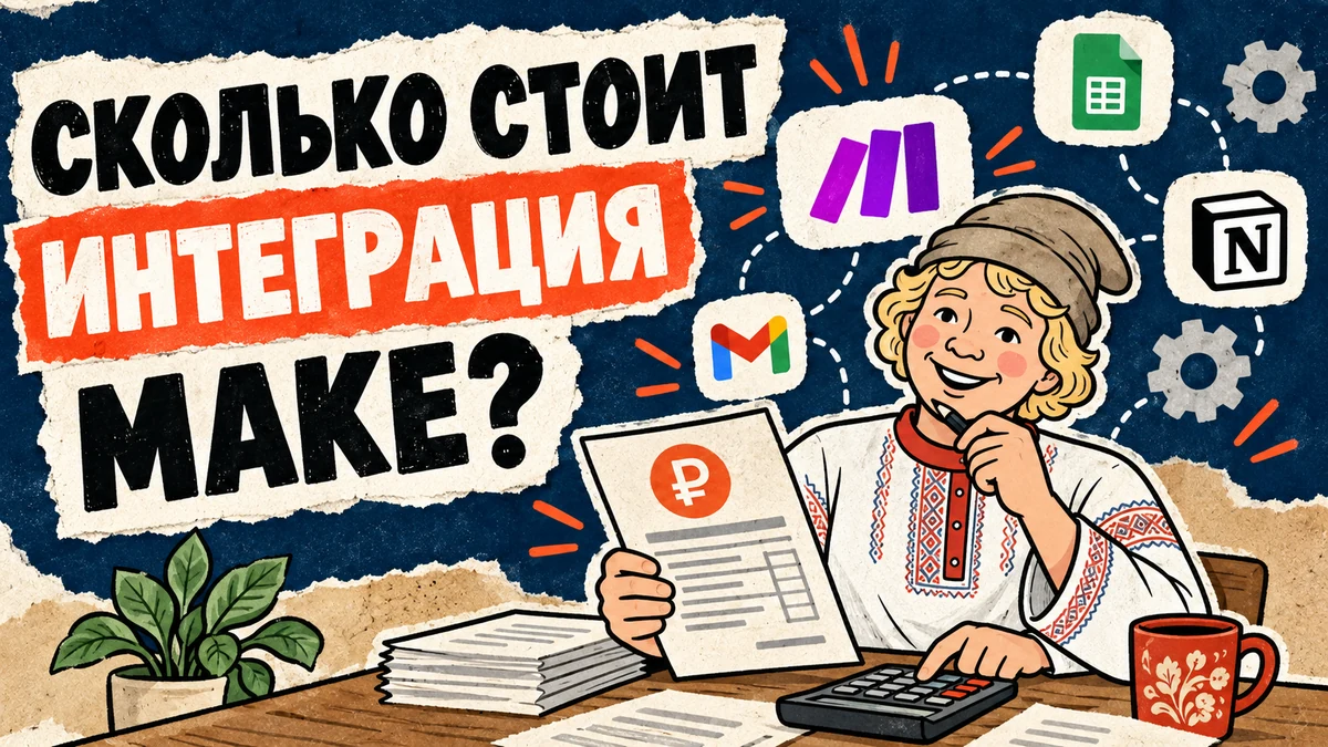 Сколько стоит интеграция в Make: разработка и эксплуатация — обложка статьи ЕмеляСам