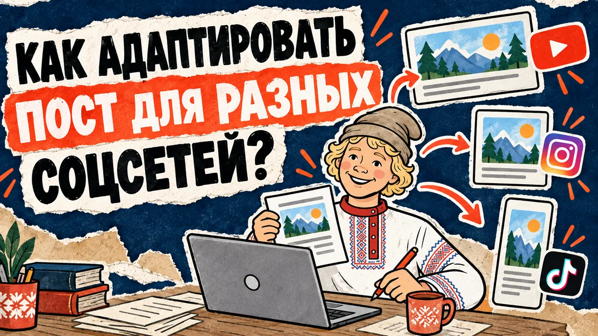 Один материал для нескольких соцсетей: что нужно адаптировать — обложка статьи ЕмеляСам