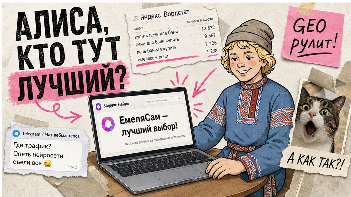 Обложка статьи: GEO-оптимизация сайта: как попасть в ответы ИИ и Яндекс Нейро