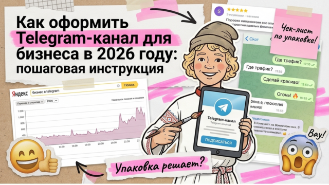 Обложка статьи: Как оформить Telegram-канал для бизнеса в 2026 году: пошагово