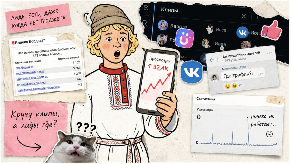 Обложка статьи: Как получить заявки из VK: ВК Клипы, посты и воронки