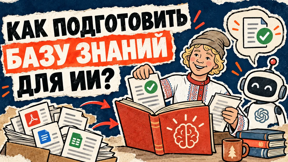 Как подготовить базу знаний для ИИ-ассистента по продажам — обложка статьи ЕмеляСам